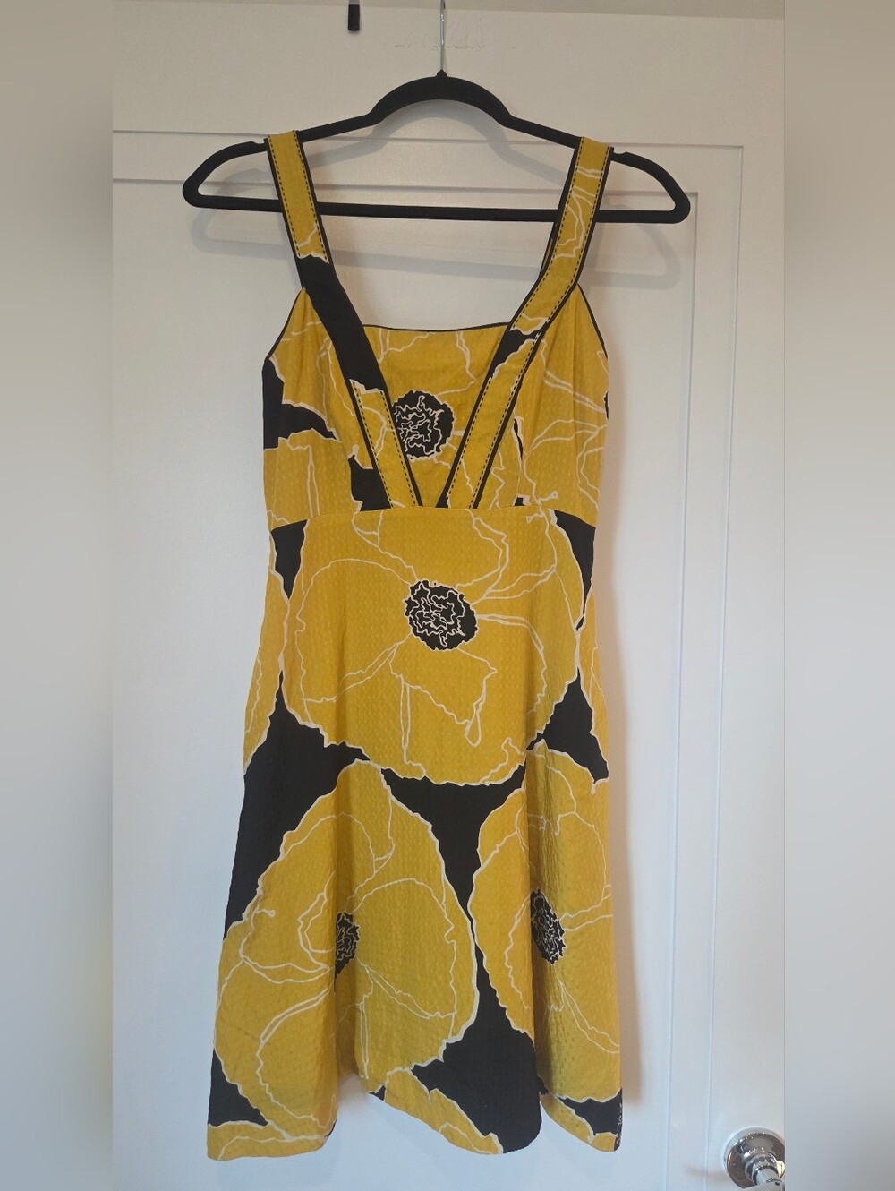 Moulinette Soeurs Yellow and Black Floral Sundress